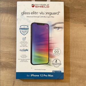 Glass Elite VisionGuard+ Screen Protector for iPhone 12 Pro Max - Multicolor